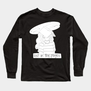 Lost in the pages black and white Long Sleeve T-Shirt